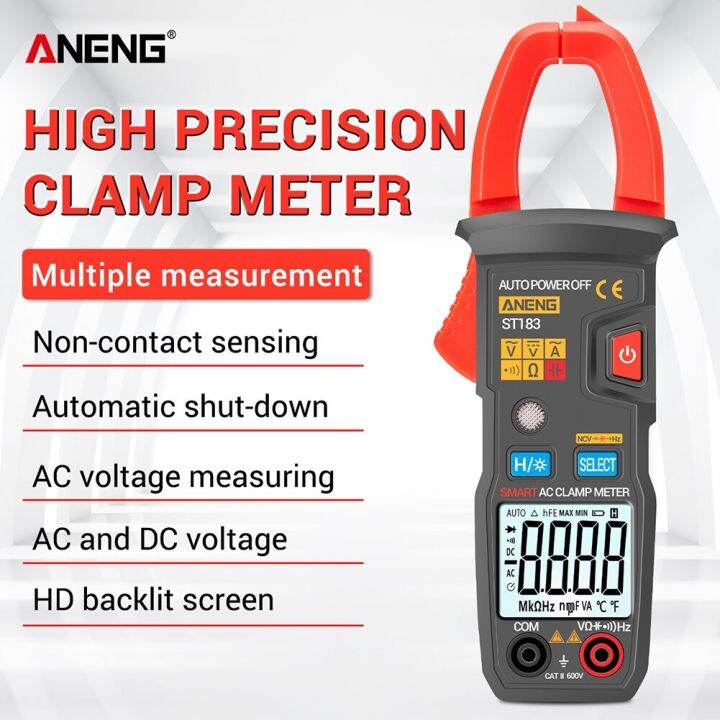 ANENG ST183/82 Digital Clamp Meter AC 6000 Counts True RMS Multimeter ...