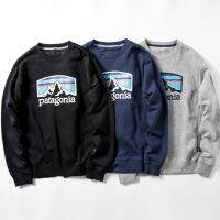 Patagonia เสื้อแจ็คเก็ตสเวตเตอร์แบบสวมหัว,เสื้อสเวตเตอร์สวมหัวคอกลมสไตล์อเมริกันมี3สีสไตล์ PATAP-6ภูเขา