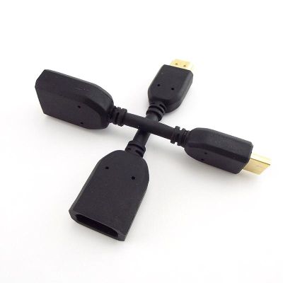 ；【‘； Mini HDMI-Compatible Male To Female Extension Cable For HD TV LCD Laptop Any Angle Adjustable Converter Extended Connector