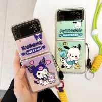 Sanrio Kuromi กรณีศัพท์มือถือ Kawaii Pochacco การ์ตูน S Amsung G Alaxy Z-พลิก3 4ศัพท์กรณีเกราะป้องกันของเล่นสาวของขวัญ