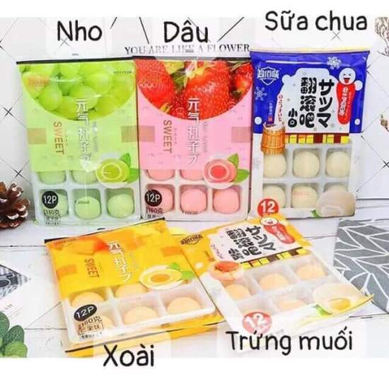 Bánh mochi khay kem lạnh vị hoa quả 12 cái mềm siêu ngon - ảnh sản phẩm 2