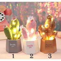 KOM โคมไฟตั้งโต๊ะ 1200002-North Europe INS style cactus lamp โคมไฟกระบองเพชรโรแมนติกมาก โคมไฟอ่านหนังสือ  โคมไฟ LED