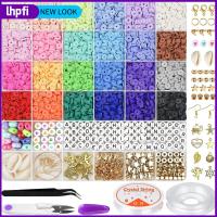 LHPFI 6000 PCS 6mm ครับ ชุดทำสร้อยข้อมือ กลมแบนราบ 24สี ชุดสร้อยข้อมือลูกปัดดินเหนียว ทำเครื่องประดับ DIY โพลิเมอร์ดินเหนียว ลูกปัดสำหรับทำเครื่องประดับ กำไลข้อมือสร้อยข้อมือ