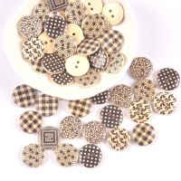 50PCS/lot Wooden Black Buttons Handmade Scrapbooking Craft DIY Sewing Apparel Accessories MT2643 Haberdashery