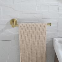 Luxury Brushed Gold Towel Ring Stainless Steel Towel Holders Wall Mounted Towel Shelf Rack Bathroom Accessories Fashion Design