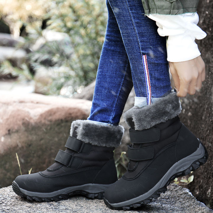 wcan-รองเท้าหิมะผู้หญิงสูงด้านบนรองเท้าผ้าฝ้ายบวกรองเท้าขนแกะ35-42รองเท้าฤดูหนาวสำหรับผู้หญิง