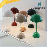 HOUSEWIFE SPACE LED ชาร์จใหม่ได้ โคมไฟรูปเห็ด ดอกตูม สีทึบทึบ ไฟกลางคืนแสง ของใหม่ แผ่นรองรีด โคมไฟโต๊ะ ห้องนอนและห้องนอน