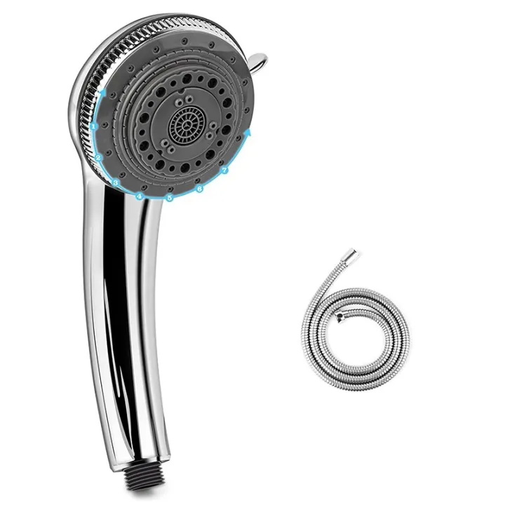 Shower Head 7 Jet Types High Pressure Large Shower Head With 1.5 M Hose WaterSaving Shower Head
