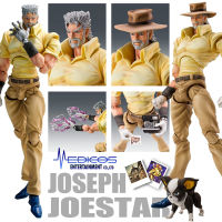 Model โมเดล ของแท้ 100% Medicos Entertainment จาก JoJos Bizarre Adventure Part III โจโจ้ ล่าข้ามศตวรรษ Joseph Joestar &amp; Iggy โจเซฟ โจสตาร์ และ อิ้กกี้ Ver Original from Japan Figma ฟิกม่า ขยับแขน-ขาได้ ของขวัญ อนิเมะ การ์ตูน มังงะ ตุ๊กตา ฟิกเกอร์