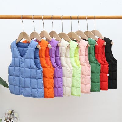 （Good baby store） 2022 Autumn Winter Kids Vests Coats 1 8 Year Warm Waistcoats for Boys Girls Solid Color Child Vests Unisex Baby Winter Clothes