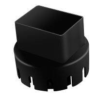 Rain Gutter Downspout Adapter Downspout Adapter (2In X 3In Square Rain Gutter to Drain Pipe Adapter) Fits 3 or 4In Outdoor Drain Pipe Black