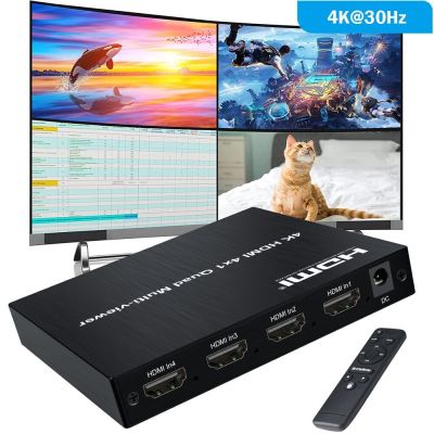 4k 4x1 HDMI Quad Multi-viewer 2 4 หน้าจอ แยกหลายหน้าจอ สวิตช์ไร้รอยต่อ วิดีโอ หลายเพล็กเซอร์ ซ้ายขวา จอแสดงผลคู่
