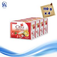 Citra Bar Soap Tomato 110 g x 4. ซิตร้า สบู่ก้อน สูตรมะเขือเทศ คอลลาเจน ขนาด 110 กรัม แพ็ค 4 ก้อน