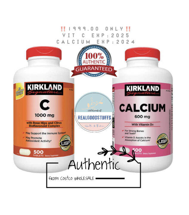 Kirkland Vitamin C 1000mg and Calcium 600mg., with Vitamin D3, original