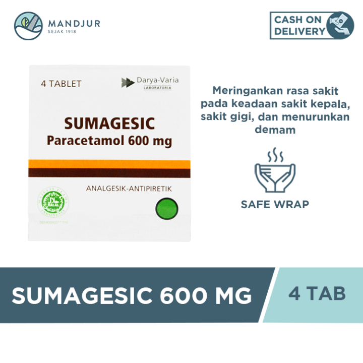 Sumagesic 600 Mg 4 Tablet - Pereda Sakit Kepala, Sakit Gigi, Demam ...