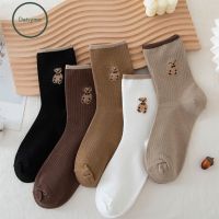 {Socks Shop} ถุงเท้าขนตุ๊กตาหมีน่ารักถุงเท้าหลอดยาวเกาหลีถุงเท้าขนสีทึบถุงเท้าขนาดกลาง DM