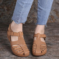 Woman Summer Wedge Sandals Buckle Casual Sewing Shoes Female Ladies Platform Retro Sandal Vintage