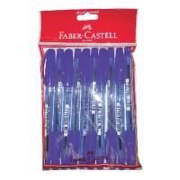 เฟเบอร์-คาสเทล ปากกาปลอกลูกลื่นสีน้ำเงิน 0.5 มม. รุ่น 1423 แพ็ค 10 ด้าม/Faber-Castell 0.5 mm Blue Ballpoint Pen, Model 1423 Pack of 10