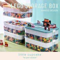 พร้อมส่งจากไทย!  lego storage box - handle design กล่องเก็บของเล่น กล่องแยกช่อง เก็บเลโก้