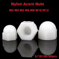 M3 M4 M5 M6 M8 M10 M12 White Nylon Nut Plastic Cap Nuts Decorative Acorn Nut 10/20/50/Pcs