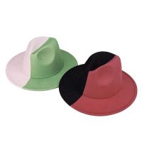 New Two-Color Wide Brim Fedora Hat For Women Men Jazz Felt Hat For Party Wedding Autumn Winter British Retro Panama Hat