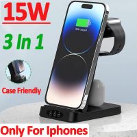 15W 3 In 1 Wireless Charger Stand Pad For Iphone 14 13 12 11 Apple Watch Fast Charging Dock Station For Airpods Pro Iwatch 7 6