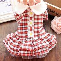 DY LOVING Dog Clothes CLASSIC Grid Tutu Dress ชุดเดรสสุนัขเล็กผ้าฝ้ายเดซี่เกาหลี