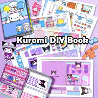 Sanrio หนังสือการ์ตูนอนิเมะ Kuromi Melody กึ่งสําเร็จรูป แบบสร้างสรรค์ เสียงเงียบ สติกเกอร์เกมตลก DIY ของขวัญสลายของเล่นสำหรับเด็ก