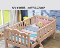 [COD] Childrens solid bed European-style multi-functional crib portable splicing with guardrail single widened