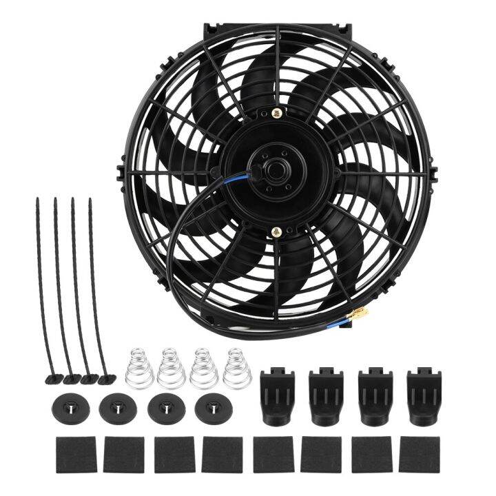 12 Inch Universal Car Slim Push Pull Electric Motor Cooling Fan 12V