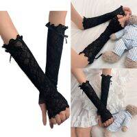 Women Long Lace Gloves UV Protection Sunscreen Sleeves Fingerless Arms Cover Accessories for Party Outdoor Activity Sleeves