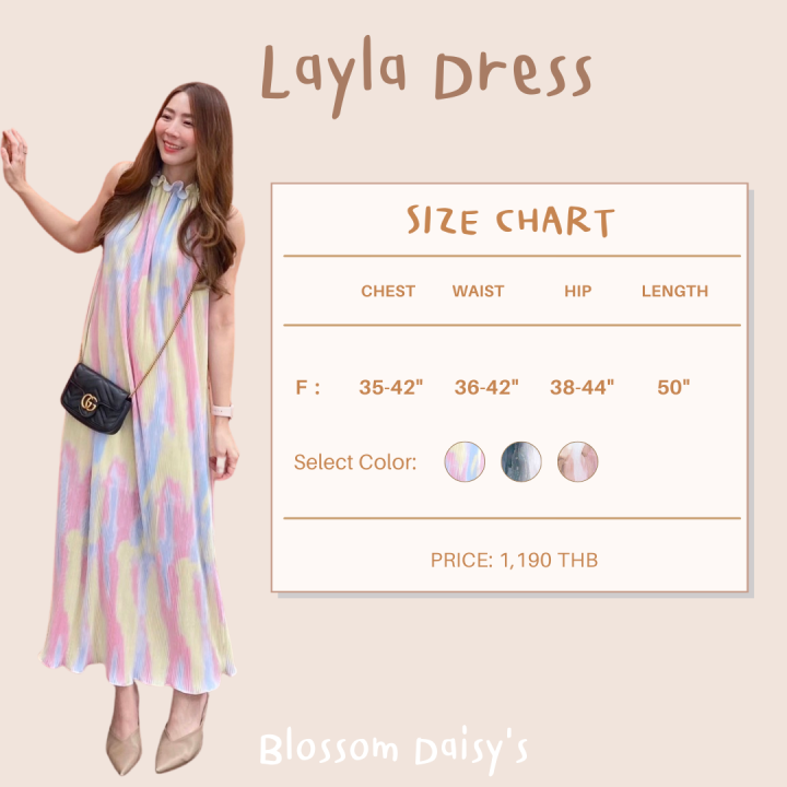 blossomdaisys-layla-dress-3สีใหม่-เดรสยาวผ้าพลีทงานคุณภาพ-ทรงสวยมากค่ะ-มีดีเทลแต่งระบายคอ-ใส่เที่ยวใส่ไปงานได้เลยค่ะ-new