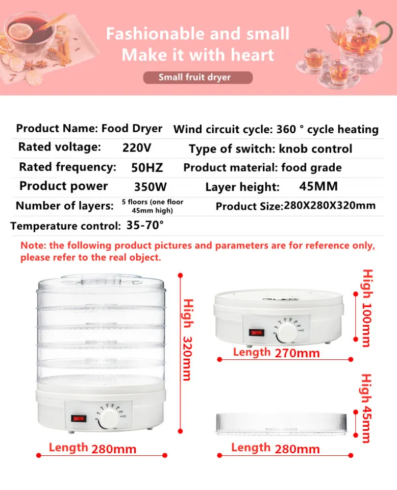 COD】Dried Fruit Machine Household Small 5-layer Food Dryer Fruit And  Vegetable Pet Meat Food Dehydration Dryer Fruit And Vegetable Dehydration  Machine Drying Air-Drying Spin Dryer.