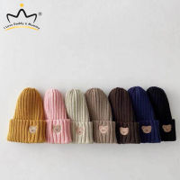 ฤดูใบไม้ร่วงฤดูหนาวเด็ก Beanies หมวกน่ารักหมีการ์ตูนเย็บปักถักร้อยนุ่มอบอุ่นเด็กถักหมวกสบายๆเด็กวัยหัดเดิน Bonnets หมวก