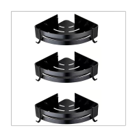 Cutting Board Organizer Triangle Towel Shower Storage Rack Black Corner Shelves Wall Mounted Aluminum Shampoo Holder