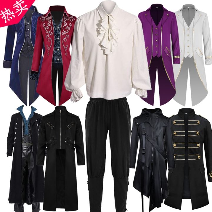 Anime Man's Fantasy Clothing Medieval Tunic Renaissance Vest Up Eif Warrior  Coats Outer wear Pirate Clothing Cosplay costume | Wish