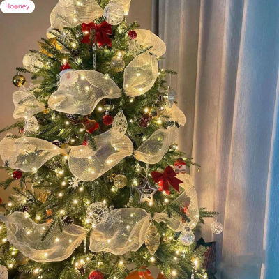 HOONEY ริบบิ้นคริสต์มาสสำหรับห่อของขวัญทนต่อการซีดจางหรือสนิมของขวัญที่สวยงามสำหรับในร่มและกลางแจ้งบ้าน