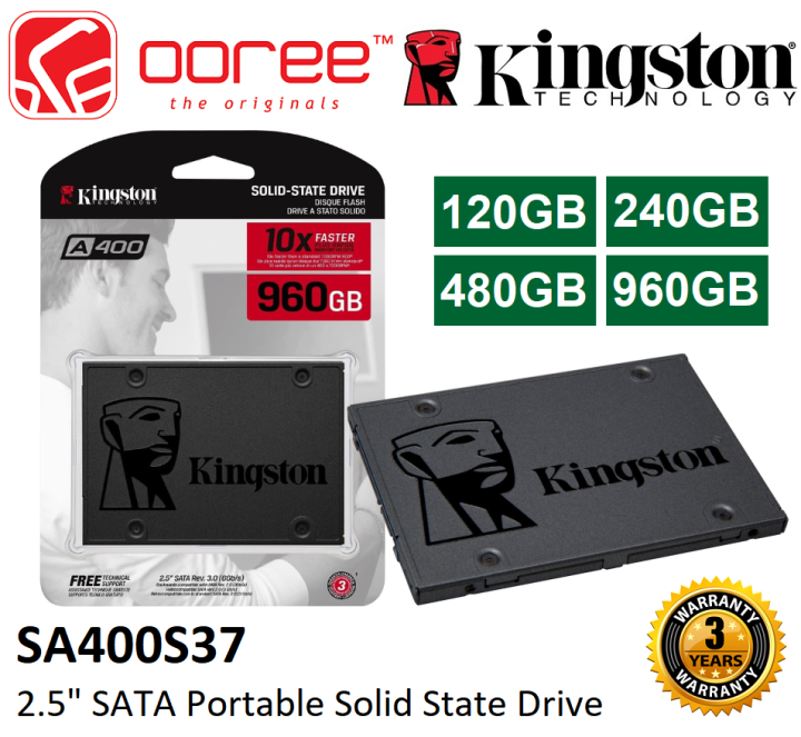 KINGSTON A400 INTERNAL SSD SATA SOLID STATE DRIVE READ SPEED UP TO 500MB/s WRITE SPEED UP TO 450MB/s - (SA400S37/120G) 240GB (SA400S37/240G) 480GB (SA400S37/480G) 960GB (SA400S37/960G) 1920GB (SA400S37/1920G) | Lazada