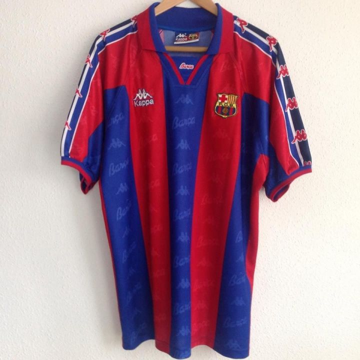 most-popular-retro-barcelona-1996-home-shirt-x-ronaldo-บาร์เซโลนาเรโทรนิวเจอร์ซีย์-เสื้อฟุตบอลย้อนยุค-เสื้อบอลยอนยุค90