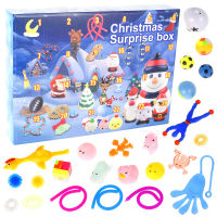 Christmas Advent Calendars 24pcs Resin Sensory Fidget Christmas Toys Random Surprise Gifts Box Christmas Countdown Calendar