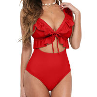 2023 New Sexy Ruffle Swimsuit Female Plus Size Swimwear Women Monokini Bathers Bathing Suits Beachwear Swim Ladies XXL