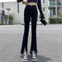 Womens Spring And Autumn 2022 New High-Waisted Tight-Fitting Black Nine-Split Denim Jeans