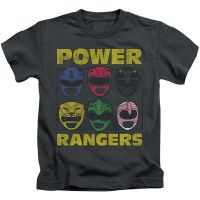 Power Rangers Mighty Morphin TV Series Ranger Helmets T-Shirt Tee