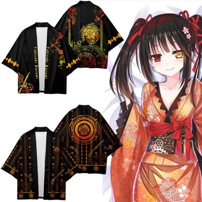 Anime Date A Live Harajuku Cosplay 3D Printed Streetwear Men Women Fashion Kimono Short Sleeve Tees Tops Oversized Kids Clothing