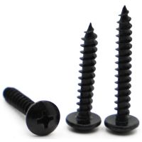 10/50pcs M3 M3.5 M4 M5 M6 Phillips Truss Head Cross Recessed Mushroom Head Self Tapping Screws Black Cabon Steel