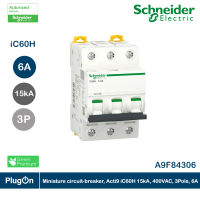 Schneider Electric Miniature circuit-breaker, Acti9 iC60H 15kA, 400VAC, 3P, 6A - A9F84306 สั่งซื้อที่ร้าน PlugOn