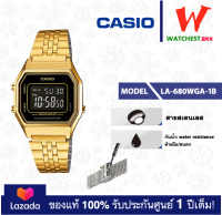 casio นาฬิกาผู้หญิง สายสเตนเลสทอง LA680 รุ่น LA-680WGA-1B คาสิโอ ข้อเลื่อนปรับระดับเองได้ LA-680 (watchestbkk คาสิโอ้ แท้ ของแท้100% ประกันศูนย์1ปี)