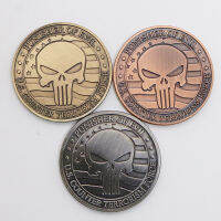 US Counter-terrorism Forces โบราณสีบรอนซ์เงินชุบเหรียญที่ระลึก Punisher of Evil ปืนสองกระบอกสะสมเหรียญ-sheguaecu