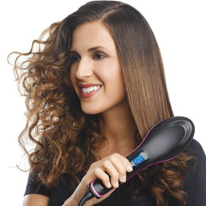 Ceramic electric hair top brush