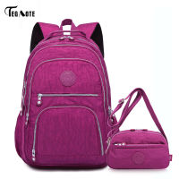 TEGAOTE 2pcs Bag Set Nylon Women Backpack School Bag for Teenager Girls Backpack Shoulder Composite Bag Satchel Mochila Feminina